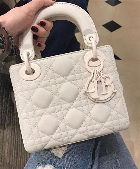 lady dior white matte|Lady Dior handbag small.